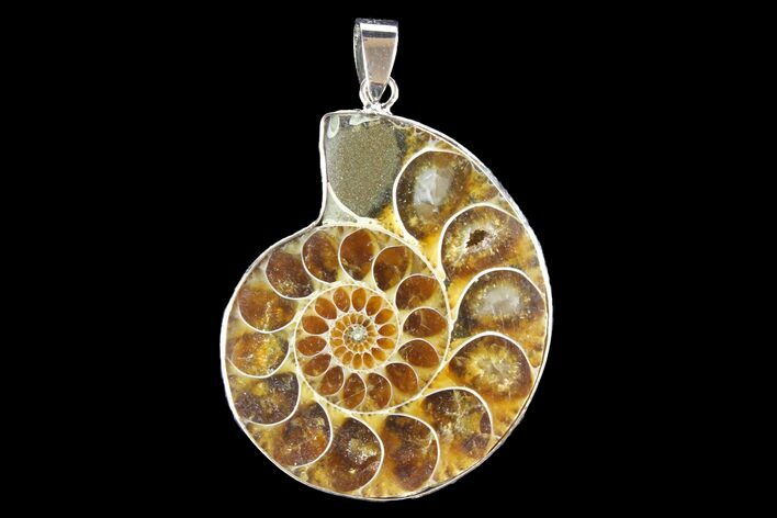 Fossil Ammonite Pendant - Million Years Old #142901